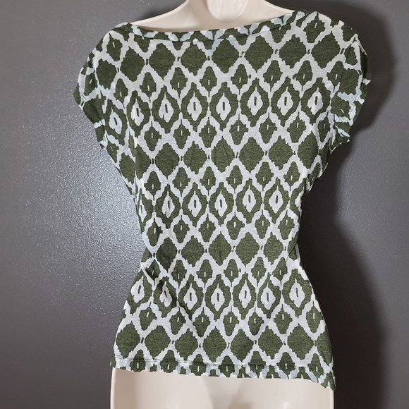 Dots Cream & Green Abstract Sheer Blouse - Picture 6 of 6